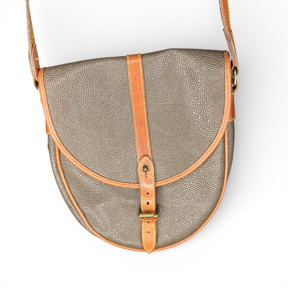 VINTAGE Mulberry Branston Saddle Bag Scotchgrain Leather Crossbody Shoulder EUC